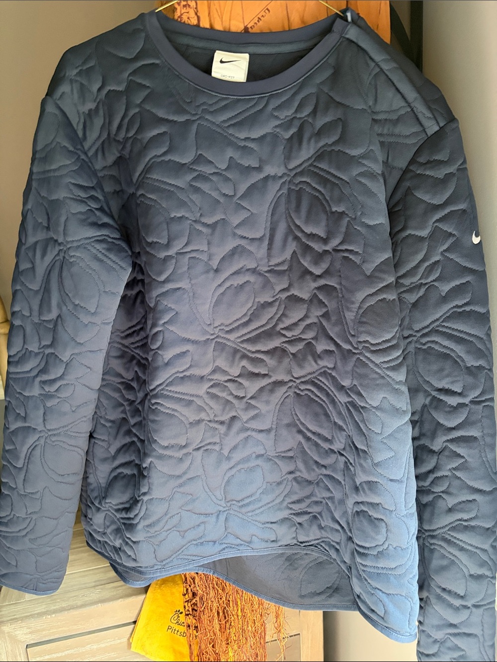 Nike Women's Quilted Crewneck Jacket - Navy Blue